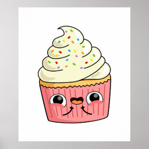 Cute Kawaii Cupcoa Poster