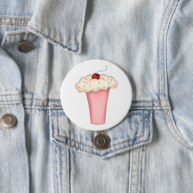 Cute Kawaii Cupkaka Milkshake med Cherry Knapp (Skapare uppladdad)