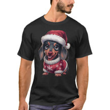 Cute Kawaii Dachshund Hund i Santa Hat & Sweater