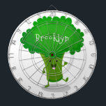 Cute kawaii danbroccoli tecknad illustration darttavla<br><div class="desc">Vegetabilisk roligt med vår dansbroccoli-tecknad på söt illustration stil.</div>