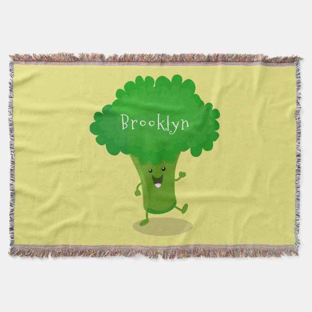 Cute kawaii danbroccoli tecknad illustration filt (Framsidan)