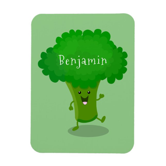 Cute kawaii danbroccoli tecknad illustration magnet (Vertikal)