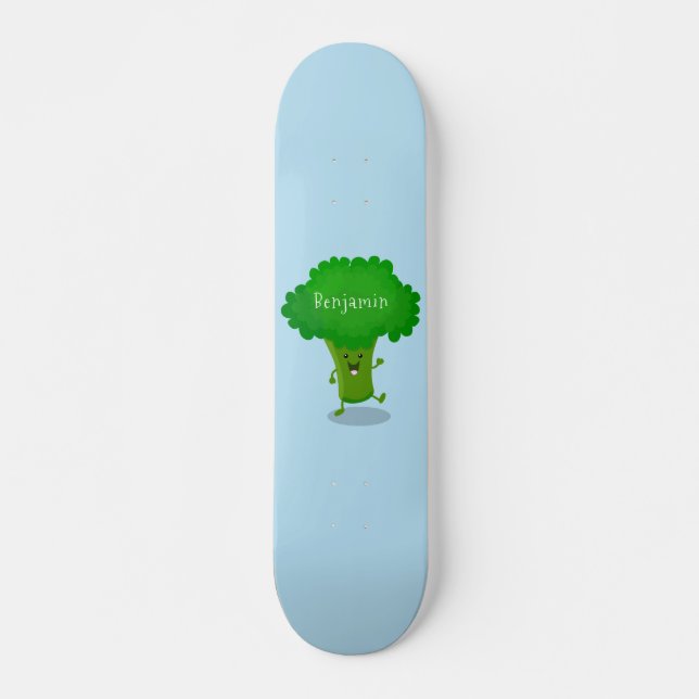 Cute kawaii danbroccoli tecknad illustration mini skateboard bräda 18,5 cm (Framsida)