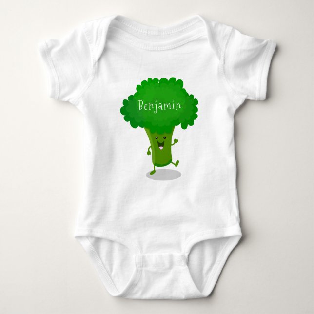 Cute kawaii danbroccoli tecknad illustration t shirt (Framsida)
