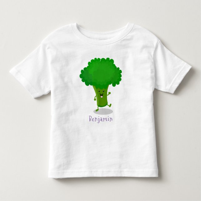 Cute kawaii danbroccoli tecknad illustration t shirt (Framsida)