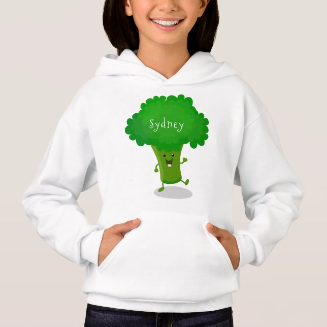 Cute kawaii danbroccoli tecknad illustration t shirt (Framsida)