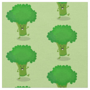 Cute kawaii danbroccoli tecknad illustration tyg