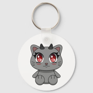 Cute Kawaii Demon Cat Nyckelring
