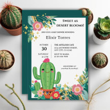 Cute Kawaii Desert Bloom Blommigt Cactus Baby Show