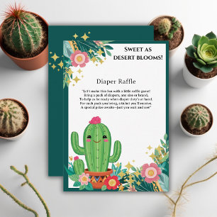 Cute Kawaii Desert Bloom Blommigt Cactus Baby Show Tilläggskort