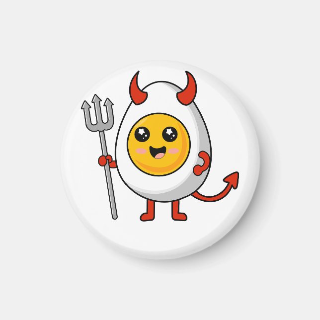 Cute Kawaii Deviled Egg Magnet (Framsidan)