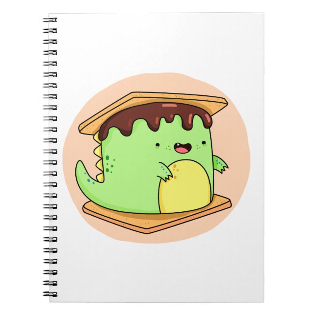 Cute Kawaii Dino-smore Anteckningsbok (Framsidan)