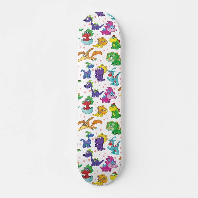 Cute Kawaii Dinosaurs Skateboard Bräda 19,5 Cm (Framsida)