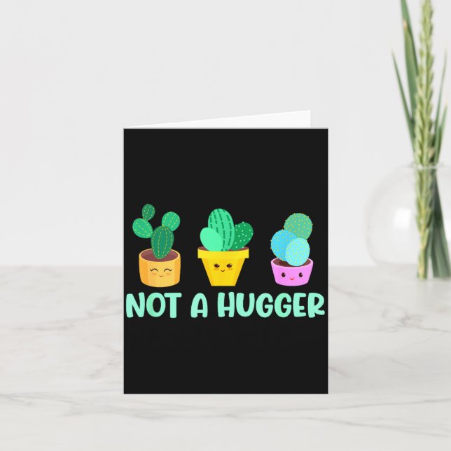 Cute Kawaii Do Not Hug I'm Not A Hugger Cactus  Kort (Framsida)