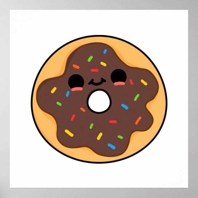 Cute Kawaii Donut Poster (Framsidan)