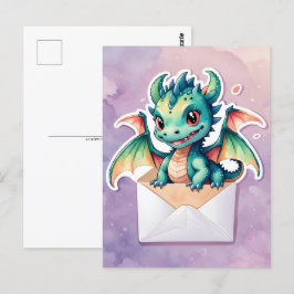Cute Kawaii Dragon, vykort för postkorsning