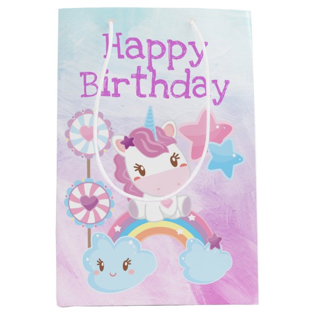 Cute Kawaii Dreamy Unicorn Rainbow Birthday (Framsidan)