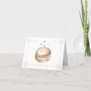 Cute Kawaii Dumpling Rosa Baby Shower Tack Ca Kort
