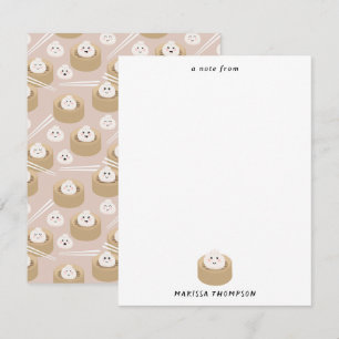 Cute Kawaii Dumplings Steamer Chopsticks Anteckningskort