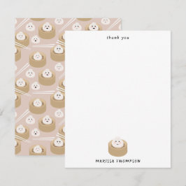 Cute Kawaii Dumplings Steamer Chopsticks Tack Kort