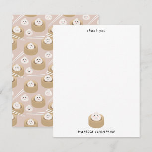 Cute Kawaii Dumplings Steamer Chopsticks Tack Kort