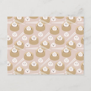 Cute Kawaii Dumplings Steamer Chopsticks Vykort