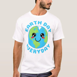 Cute Kawaii Earth Day Varje dag T Shirt