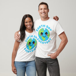 Cute Kawaii Earth Day Varje dag T Shirt