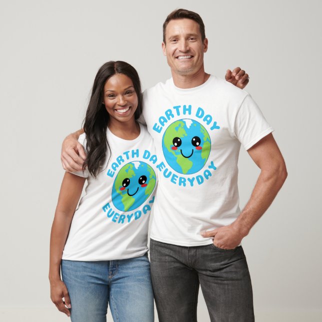 Cute Kawaii Earth Day Varje dag T Shirt (Unisex)