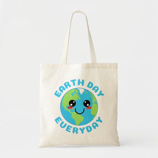 Cute Kawaii Earth Day Varje dag Tygkasse (Framsidan)
