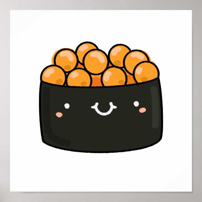 Cute Kawaii Ebiko Sushi Poster (Framsidan)