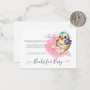 Cute Kawaii Egg Bird Elegant Blommigt Baby Shower Anteckningskort