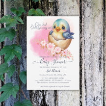 Cute Kawaii Egg Bird Elegant Blommigt Baby Shower