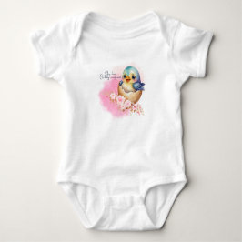 Cute Kawaii Egg Bird Elegant Blommigt Baby Shower T Shirt