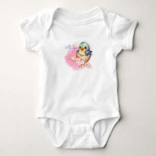 Cute Kawaii Egg Bird Elegant Blommigt Baby Shower T Shirt