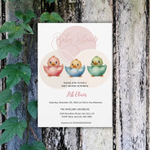 Cute Kawaii Egg Birds Pastel Färgad Baby Shower