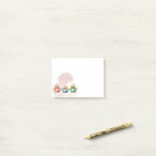 Cute Kawaii Egg Birds Pastel Färgad Baby Shower Post-it Block
