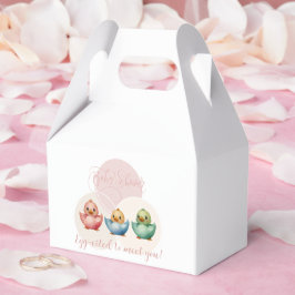 Cute Kawaii Egg Birds Pastel Färgad Baby Shower Presentaskar