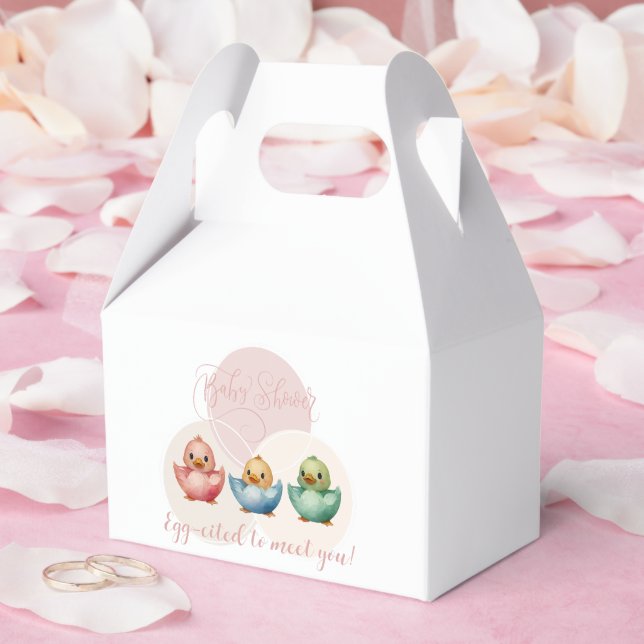 Cute Kawaii Egg Birds Pastel Färgad Baby Shower Presentaskar (Bröllop)
