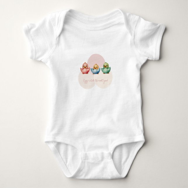 Cute Kawaii Egg Birds Pastel Färgad Baby Shower T Shirt (Framsida)