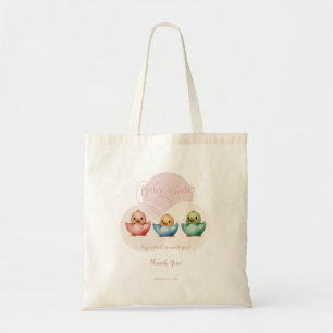 Cute Kawaii Egg Birds Pastel Färgad Baby Shower T Tygkasse