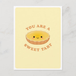 Cute Kawaii Egg Tart Dessert Food Pun Kärlek Citot Vykort