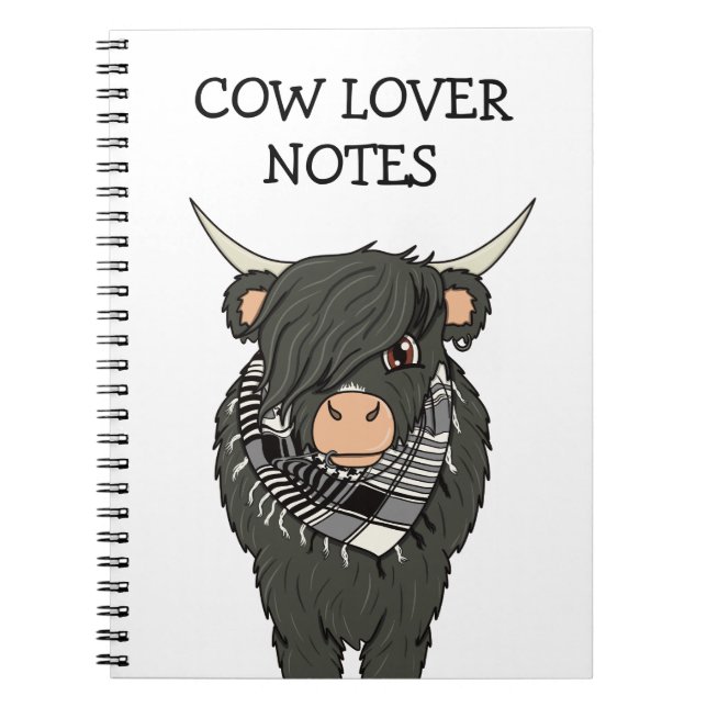 Cute Kawaii Emo Cow bärbar dator Anteckningsbok (Framsidan)