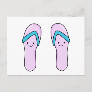 Cute Kawaii Flip Flop Beach Sandals Vykort