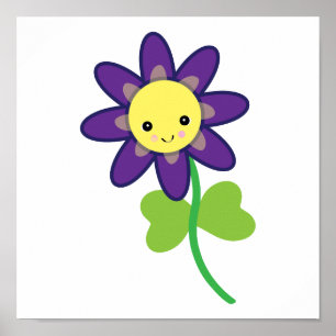 CUTE Kawaii FLOWER-tecken Poster