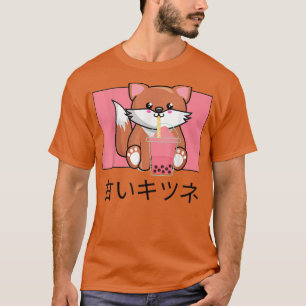 Cute Kawaii Fo Drinks Bubble Tea Japanska i Kärlek T Shirt