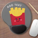 Cute Kawaii Fransk Fries med eget namn Gel Musmatta<br><div class="desc">En modern teckning av en fransk grå låda med ljusa färger.</div>