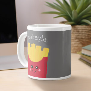 Cute Kawaii Fransk Fries med eget namn Jumbo Mugg