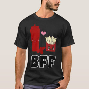 Cute Kawaii Fransk Fries och Ketchup BFF T Shirt