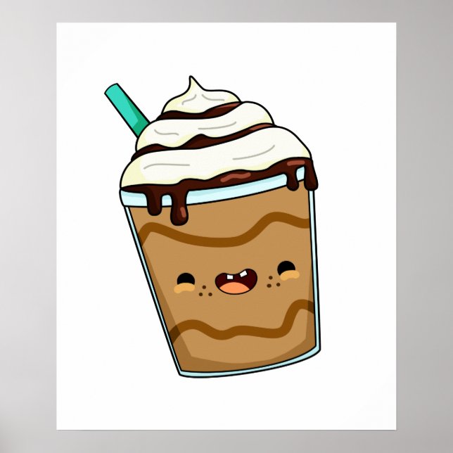 Cute Kawaii Frappuccino Poster (Framsidan)